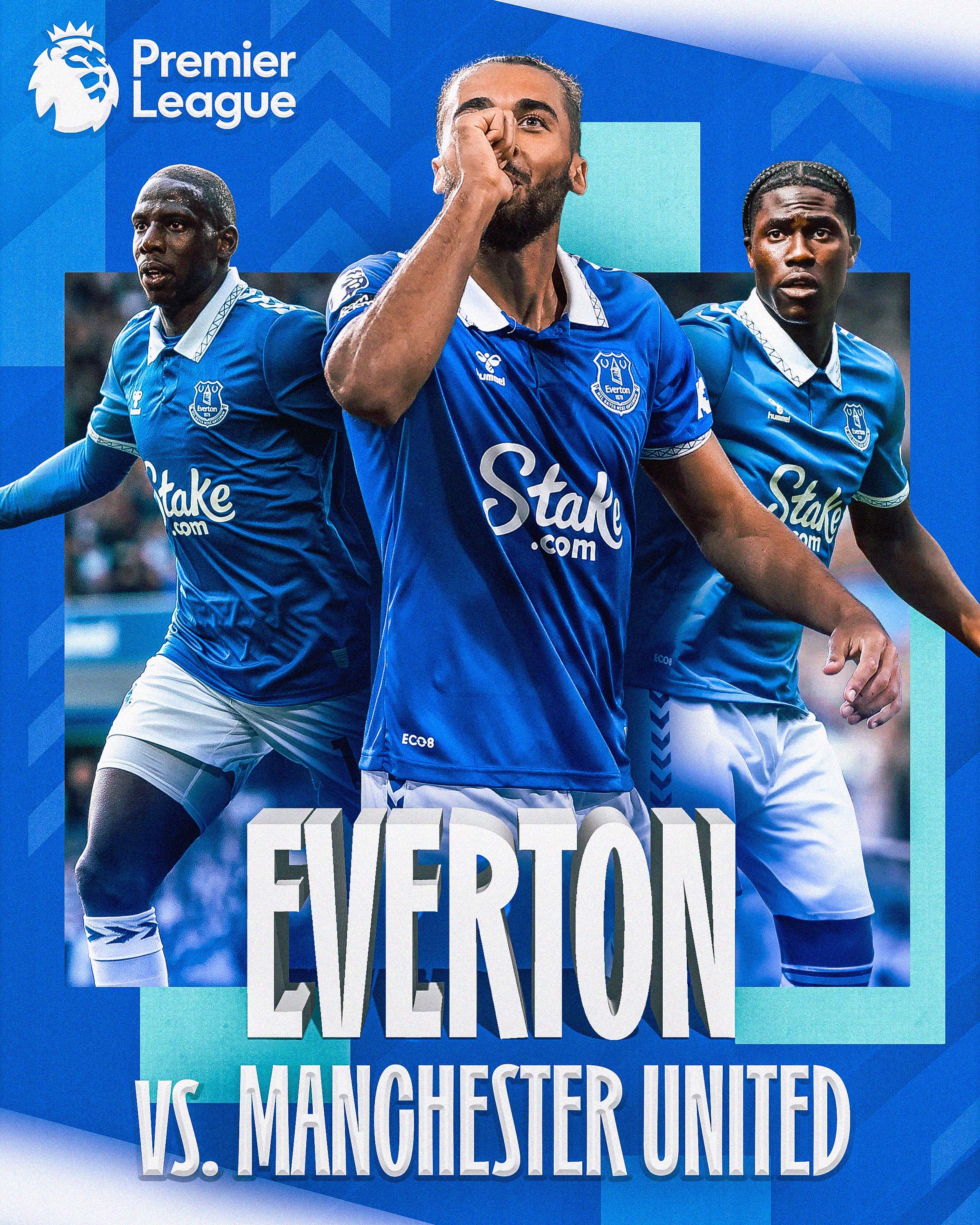Everton vs Manchester United match graphic