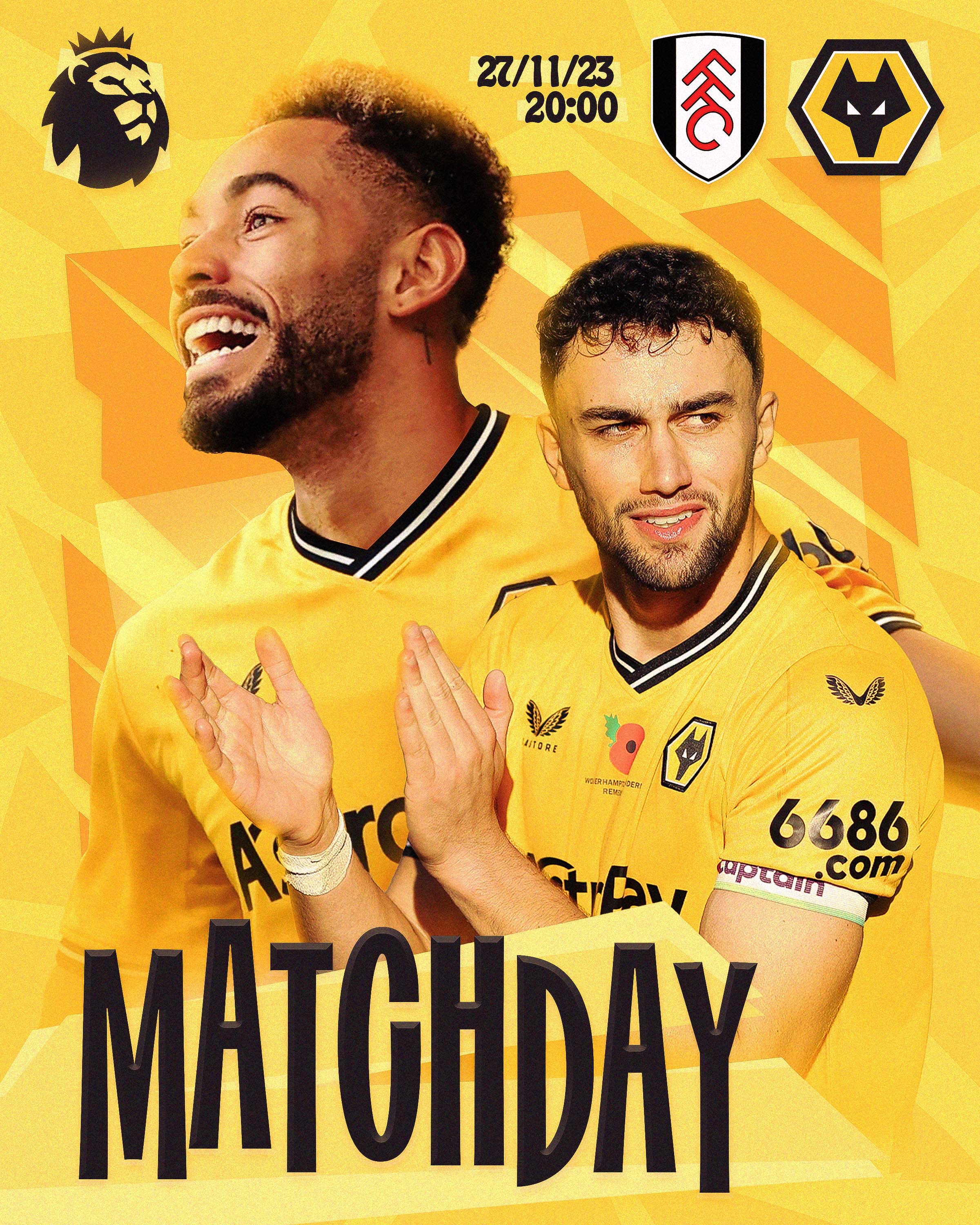 Fulham vs Wolves football graphic