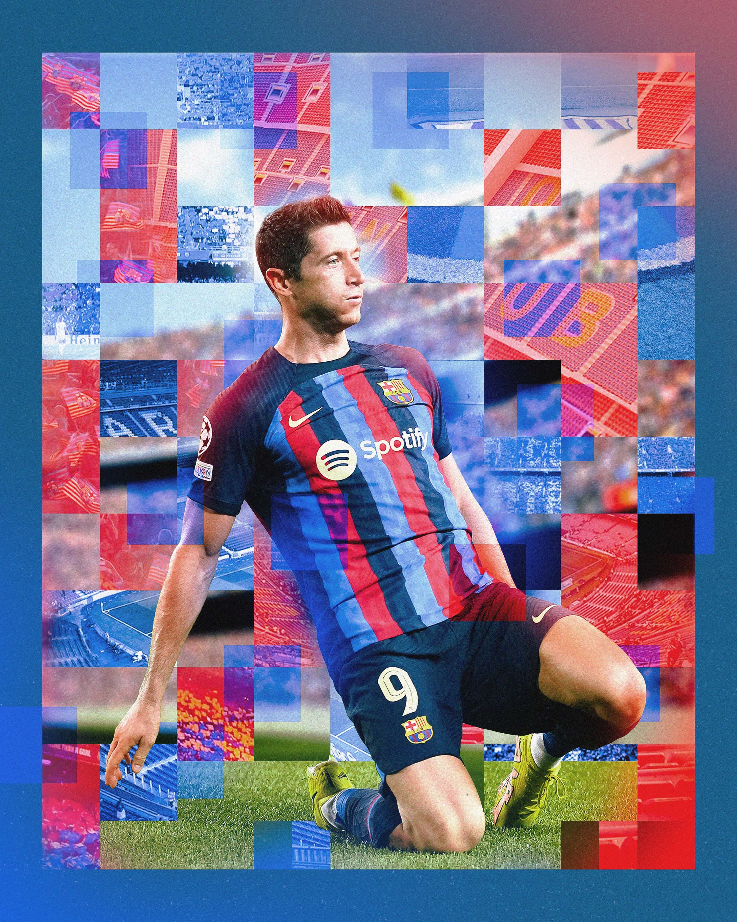 Lewandowski Barca football graphic