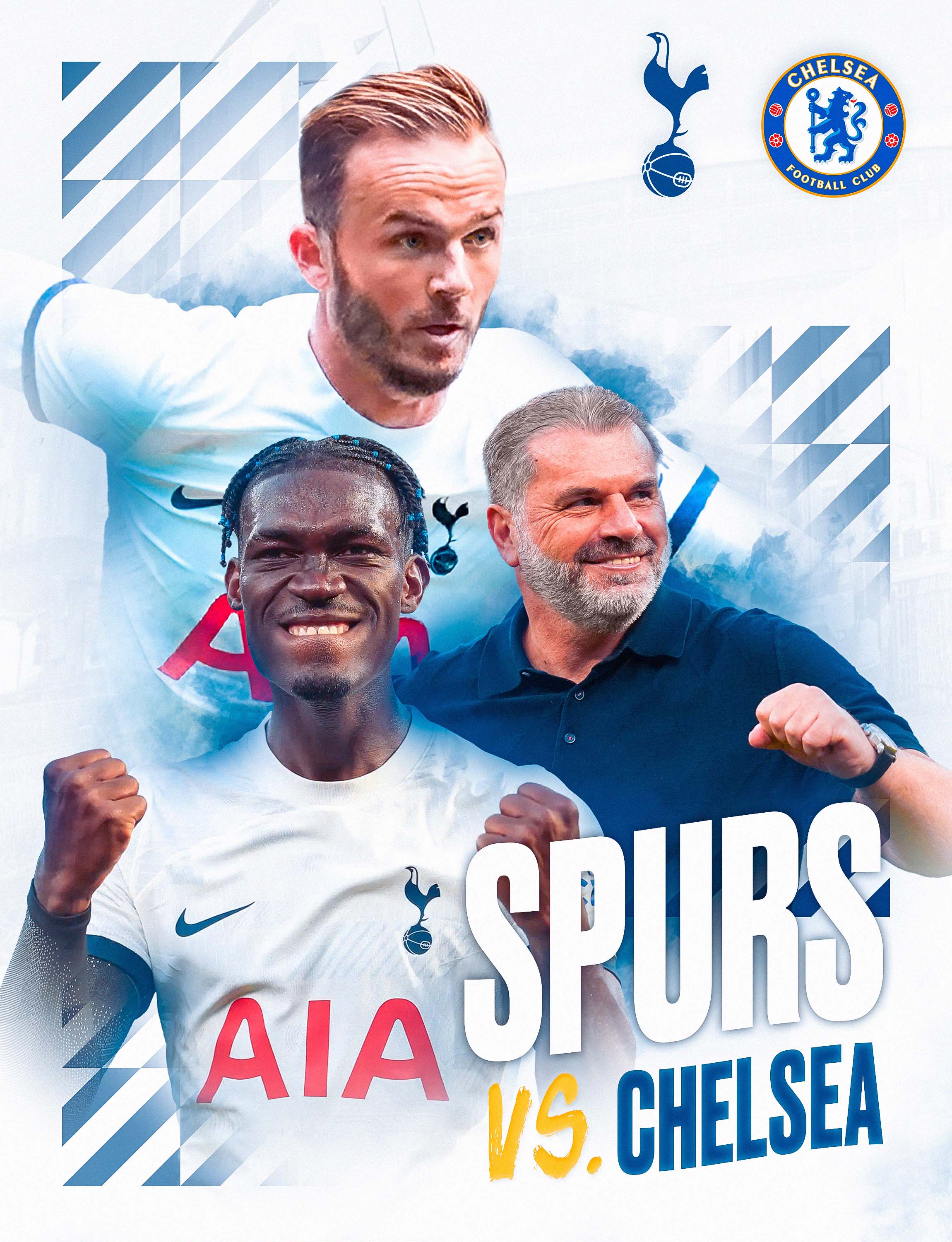 Spurs vs Chelsea football graphic