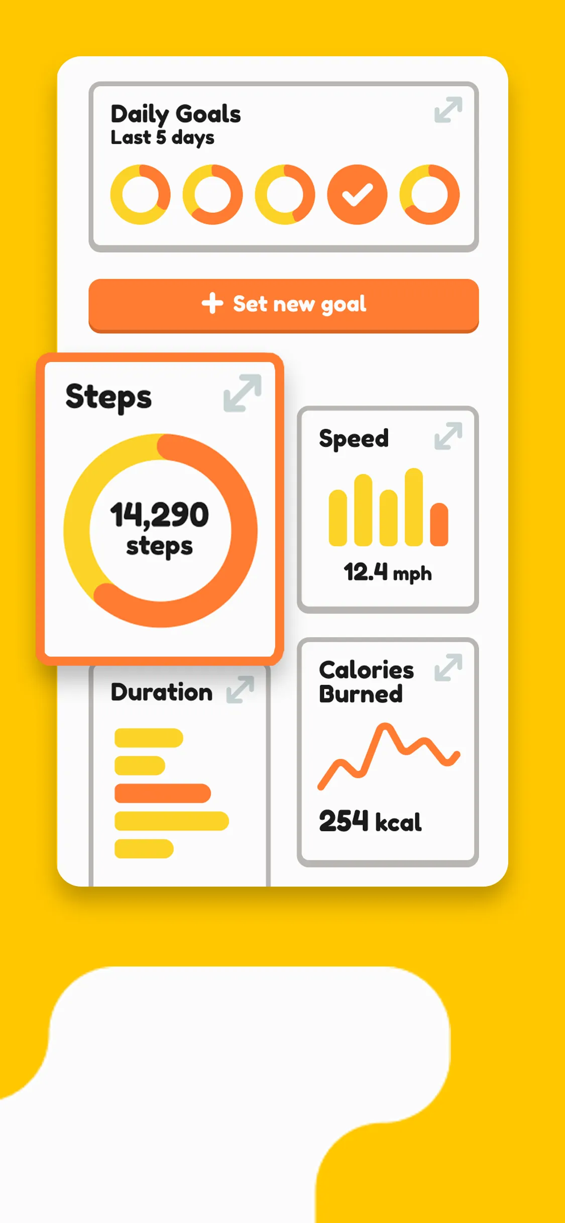 Velo app onboarding splash screen, step three