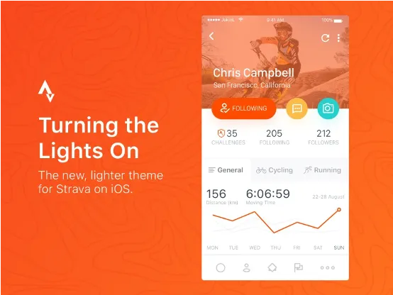 Strava app UX reference for Velo