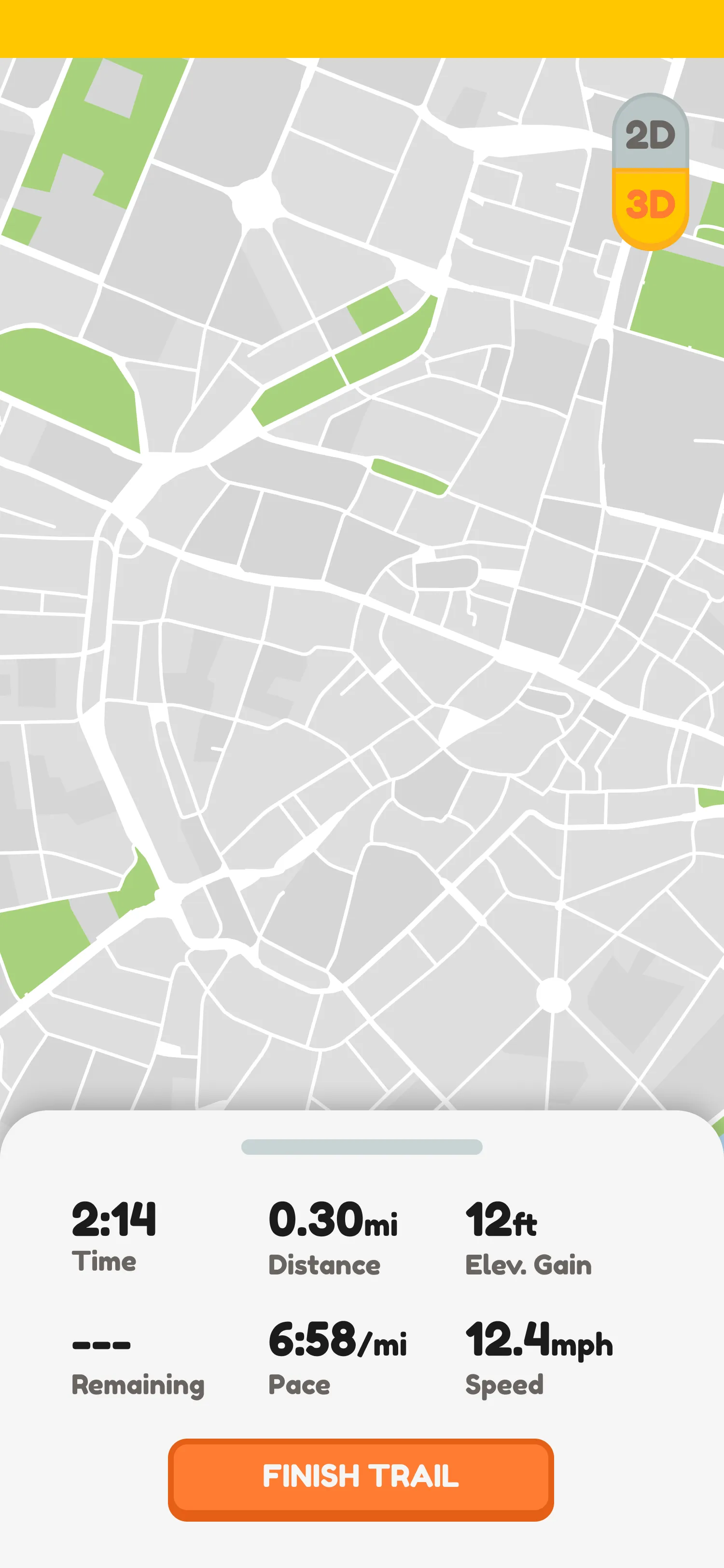 Velo app start cycling screen