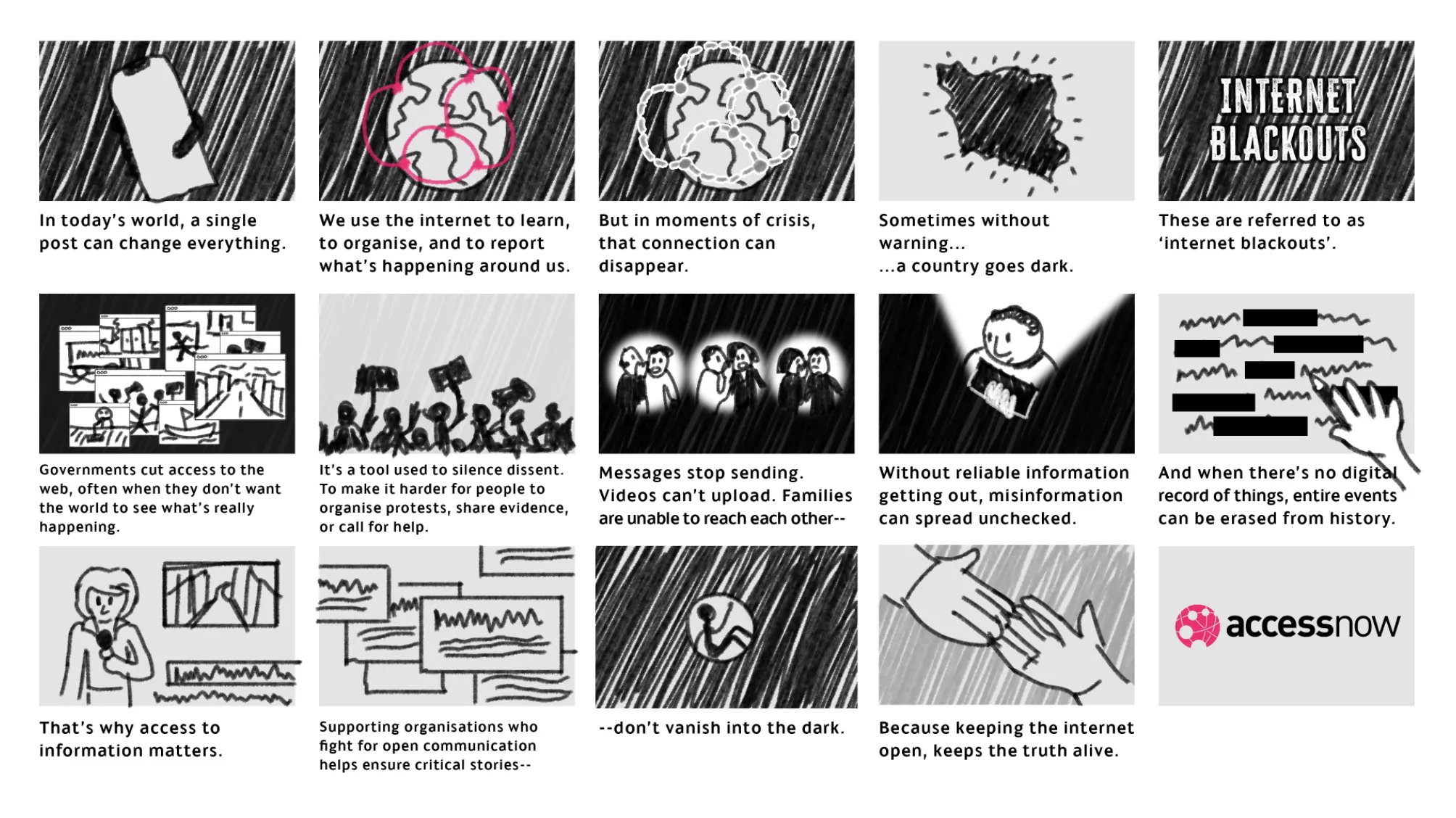Internet Blackouts final motion graphic storyboard