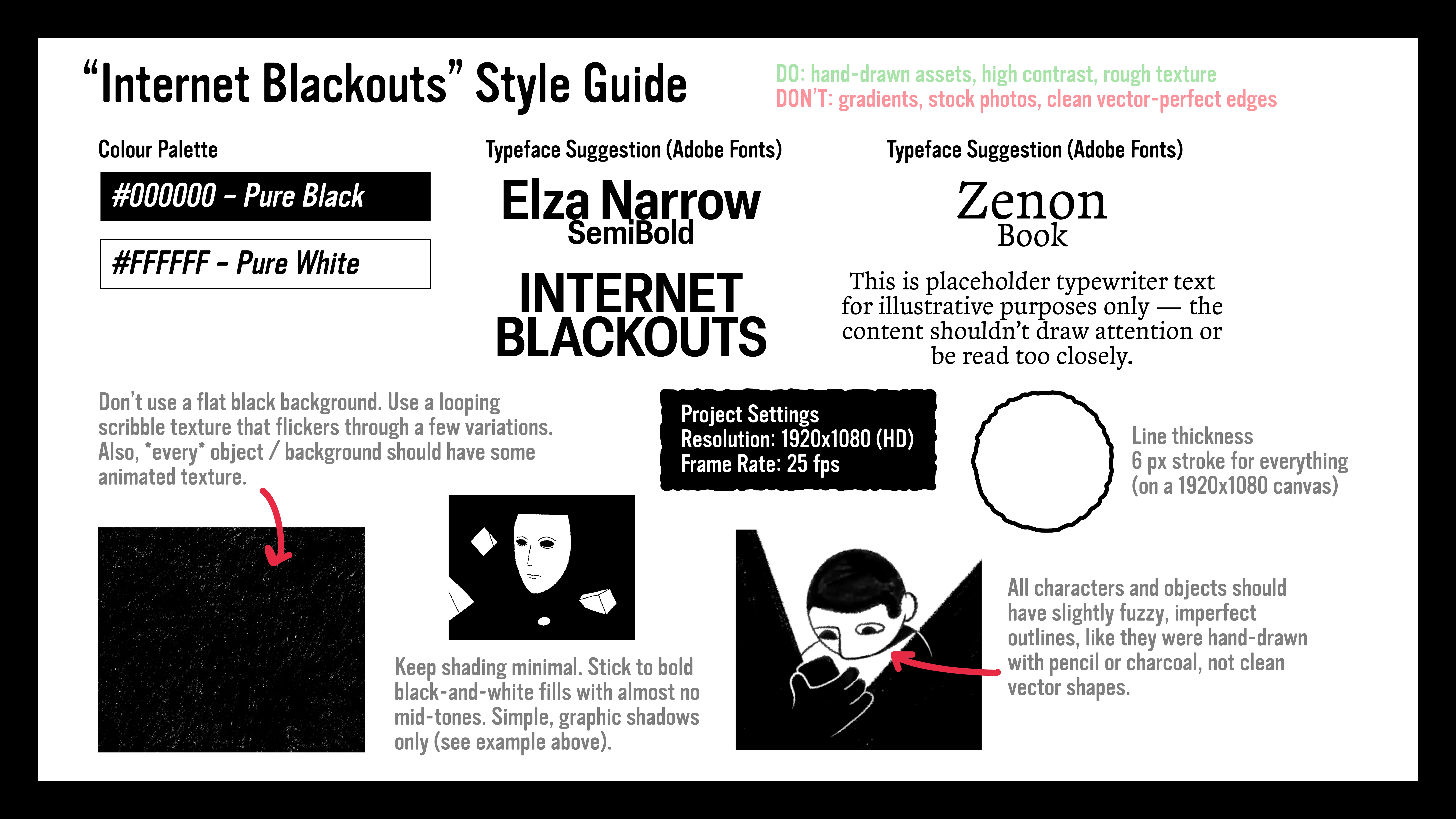 Internet Blackouts motion graphic style guide