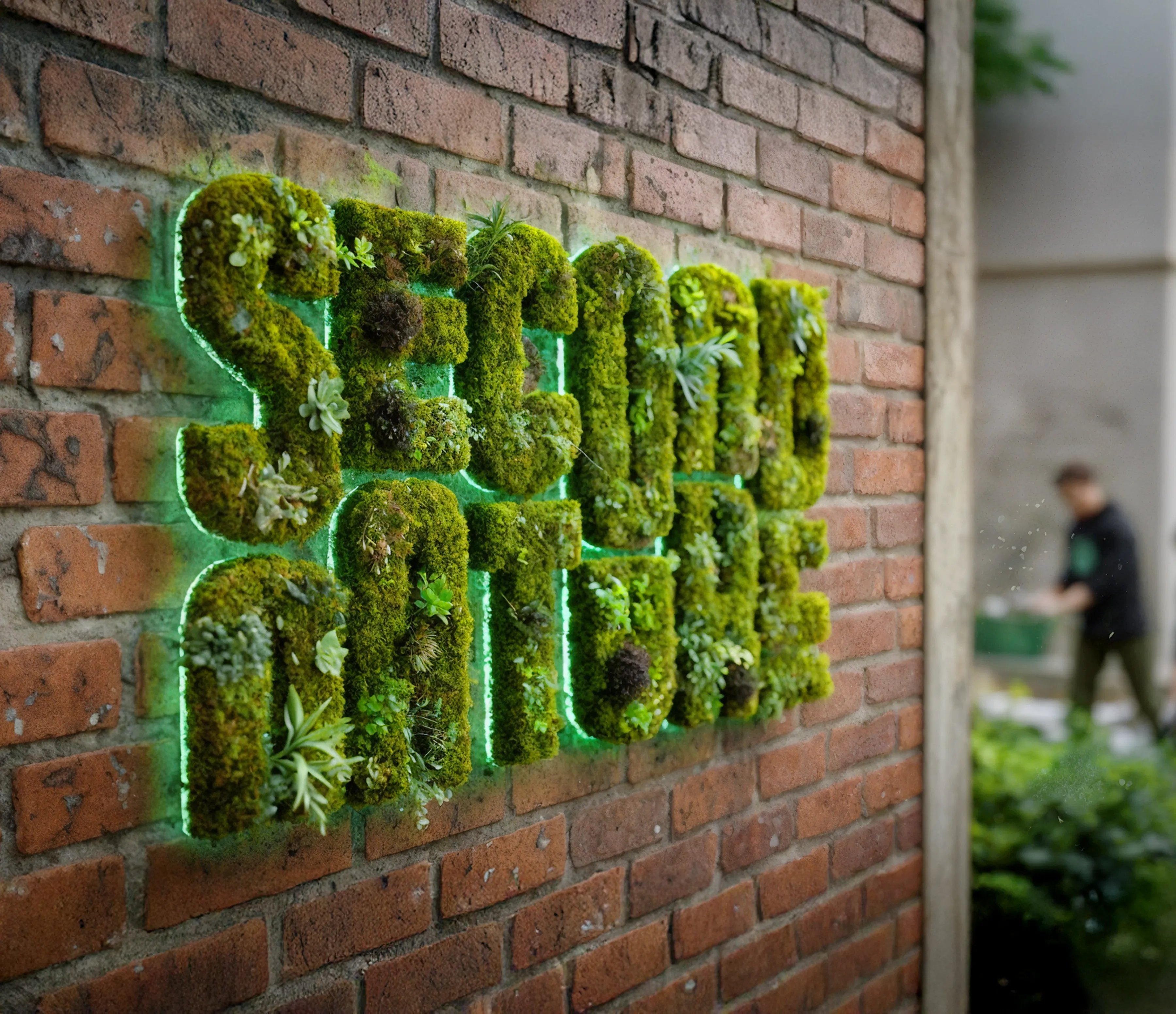 Second Nature logo made out of moss