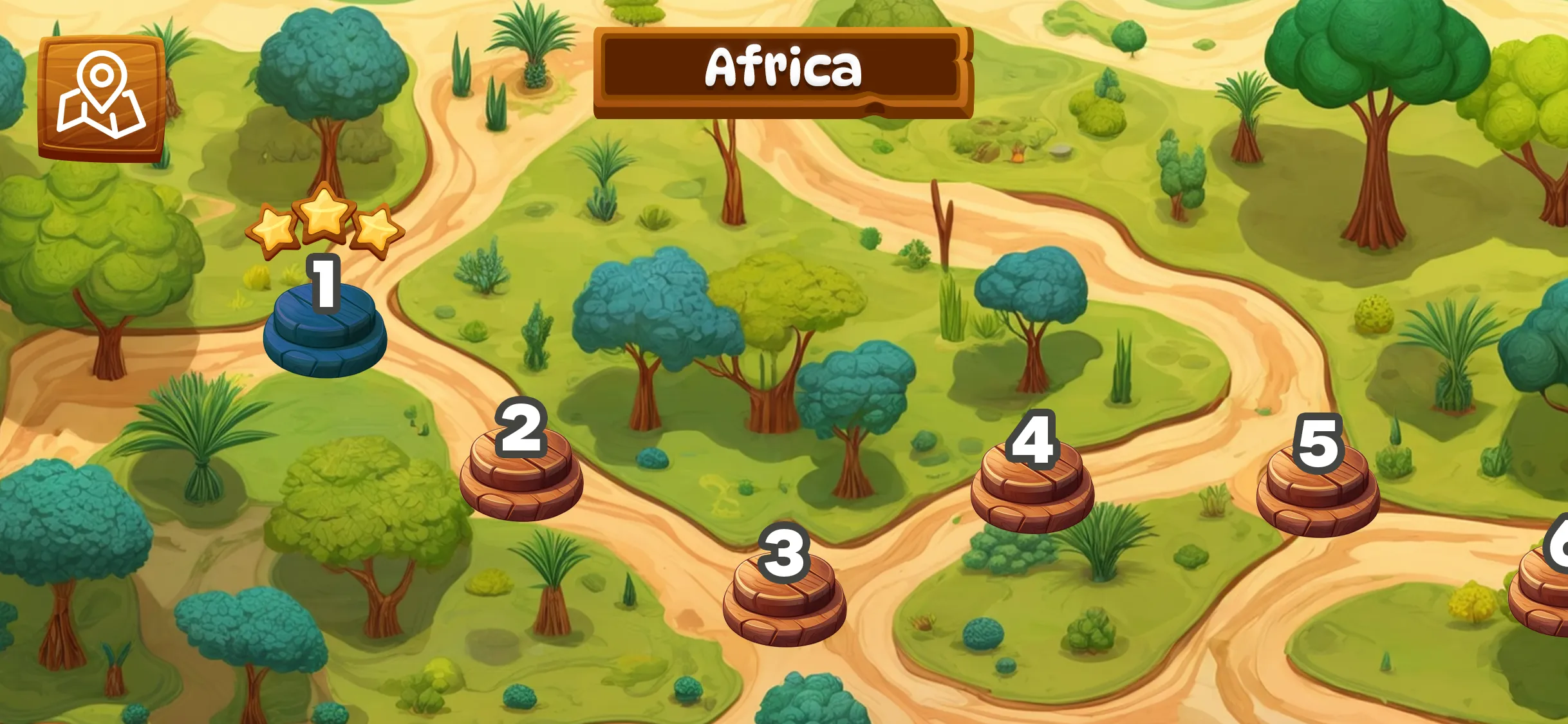 Pangolin app level select map screen